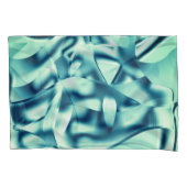 Gezwirnte, grünlich blaue Formen, schimmernde Zyan Kissenbezug (Vorderseite-Links)