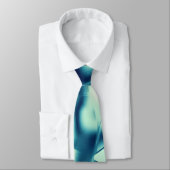 Gezwirnte, grünlich blaue Formen, schimmernde Zyan Krawatte (Gebunden)