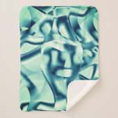 Gezwirnte, grünlich blaue Formen, schimmernde Zyan Sherpadecke (Vorderseite)