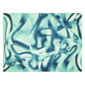 Gezwirnte, grünlich blaue Formen, schimmernde Zyan Tischdecke (Vorderseite (Horizontal))