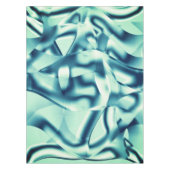 Gezwirnte, grünlich blaue Formen, schimmernde Zyan Tischdecke (Vorderseite)
