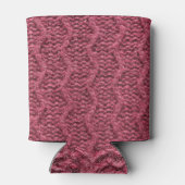 Gezwirnte Pullover-Textur, Kirsche lila. Dosenkühler (Rückseite)