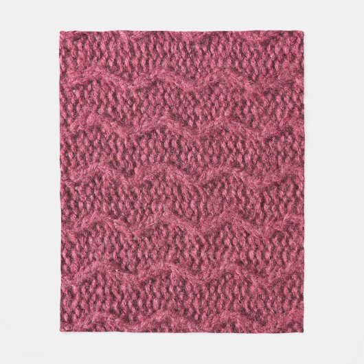 Gezwirnte Pullover-Textur, Kirsche lila. Fleecedecke (Vorderseite)