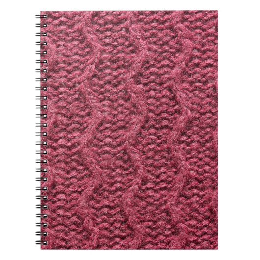 Gezwirnte Pullover-Textur, Kirsche lila. Notizblock (Vorderseite)