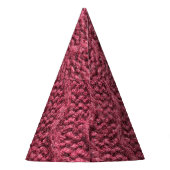 Gezwirnte Pullover-Textur, Kirsche lila. Partyhütchen (Rückseite)