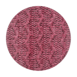 Gezwirnte Pullover-Textur, Kirsche lila. Schneidebrett