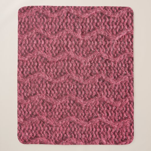 Gezwirnte Pullover-Textur, Kirsche lila. Sherpadecke (Vorderseite)