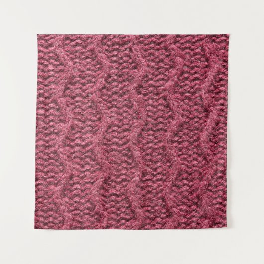 Gezwirnte Pullover-Textur, Kirsche lila. Wandteppich (Vorderseite)