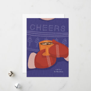 Gezwirnter Käfer auf blauem Pullover Feiertagskarte