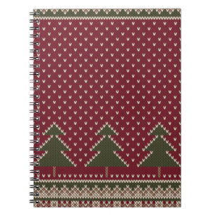 Gezwirntes Muster mit Weihnachtsbäumen Notizblock