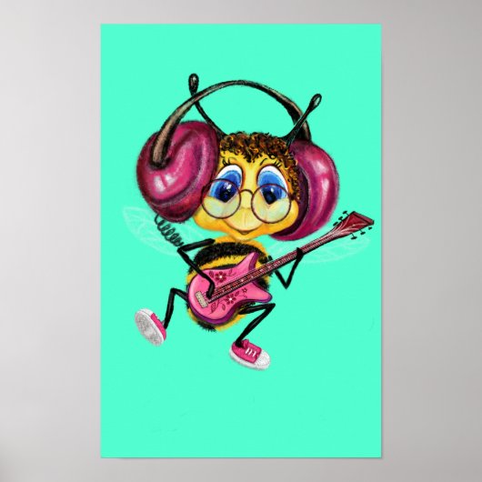Gezwitscher mit Gitarrenspielerbespielen Poster (Vorne)
