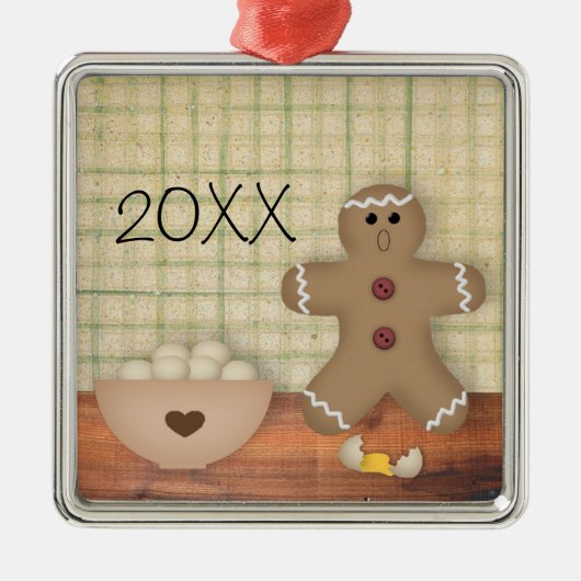 Gezwitscherte Lebkuchen Menschenverzierung Ornament Aus Metall (Vorne)