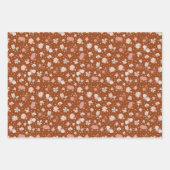 Gezzeichnete Blumen auf Rost Geschenkpapier Set (Vorderseite 3)