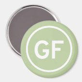 GF für glutenfreies Lebensmittellogo Magnet (Vorderseite/Rückseite)