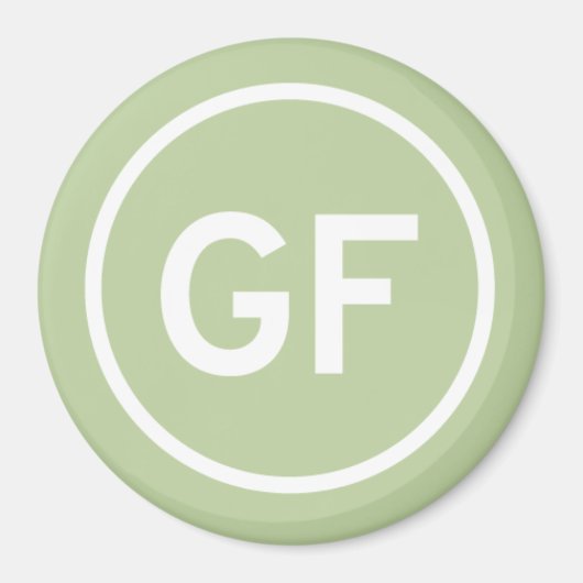GF für glutenfreies Lebensmittellogo Magnet (Vorne)