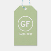 GF für glutenfreies Lebensmittellogo personalisier Geschenkanhänger (Vorderseite)