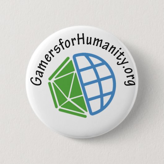 GfH Knopf, weiße Runde, mit Website Button (Vorderseite)