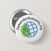 GfH Knopf, weiße Runde, mit Website Button (Vorne & Hinten)