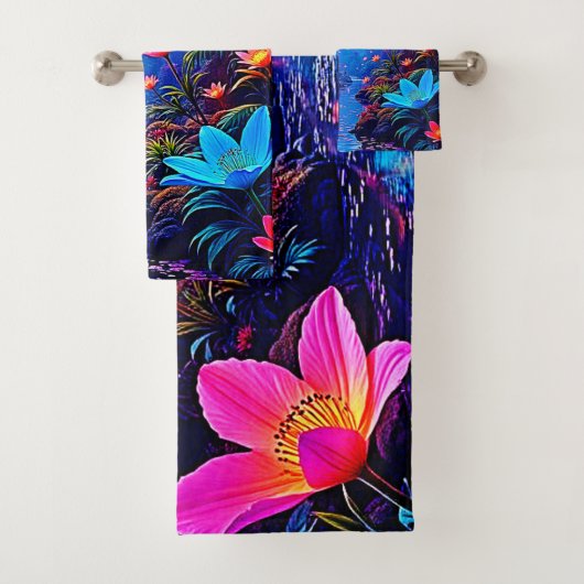 Gflüglerendes Dschungeloasis-Design Badhandtuch Set (Insitu)