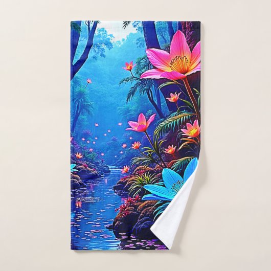 Gflüglerendes Dschungeloasis-Design Badhandtuch Set (Handtuch)