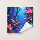 Gflüglerendes Dschungeloasis-Design Badhandtuch Set (Waschlappen)