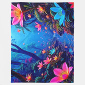 Gflüglerendes Dschungeloasis-Design Fleecedecke (Vorderseite)