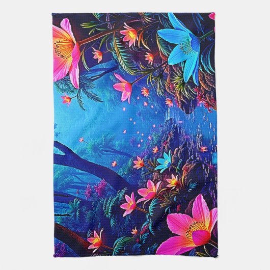 Gflüglerendes Dschungeloasis-Design Geschirrtuch (Vertikal)