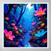 Gflüglerendes Dschungeloasis-Design Poster (Vorne)