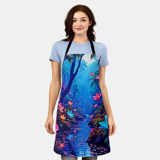 Gflüglerendes Dschungeloasis-Design Schürze (Getragen)