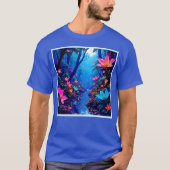 Gflüglerendes Dschungeloasis-Design T-Shirt (Vorderseite)