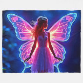 Gflüglernde mystische Schmetterlingskünstlerin Fleecedecke (Vorderseite (Horizontal))