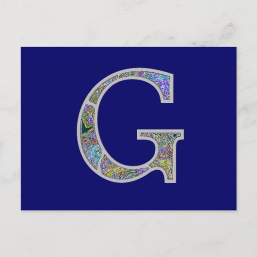 Gg Illuminated Monogram Postkarte (Vorderseite)