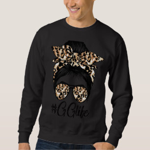 Gg Life Messy Hair Bun Leopard Frauen Muttertag Sweatshirt