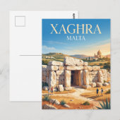 Ġgantija-Tempel Malta Postkarte (Vorne/Hinten)