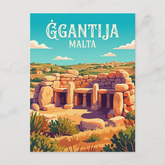Ġgantija-Tempel Malta Postkarte (Vorderseite)