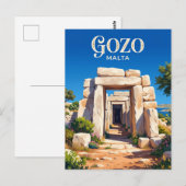 Ġgantija-Tempel Malta Postkarte (Vorne/Hinten)