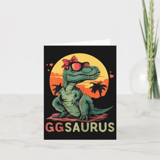 Ggsaurus Dino Dinosaur Gg-saurus T-rex Funny Trex Karte (Vorderseite)