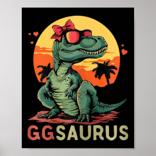 Ggsaurus Dino Dinosaur Gg-saurus T-rex Funny Trex Poster
