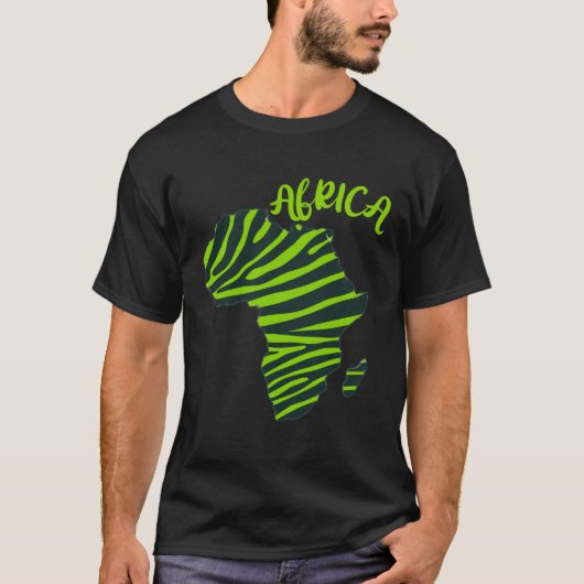 GGT Zebra Green Striped Continent Africa T-Shirt (Vorderseite)