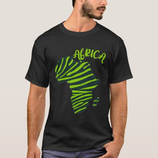 GGT Zebra Grüner Streifen Afrika T-Shirt (Vorderseite)