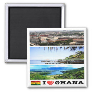 GH007 GHANA I Liebe, Mosaik, Afrika, Kühlschrank Magnet