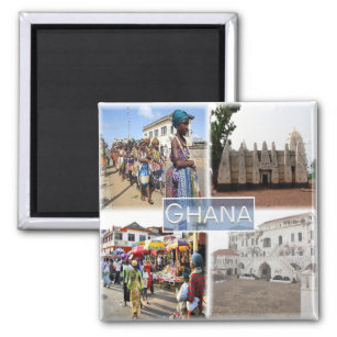 GH008 GHANA, Mosaik, Afrika, Kühlschrank Magnet