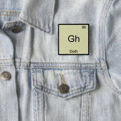 Gh - Goth Funny Chemistry Element Symbol T - Shirt Button (Beispiel)