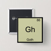 Gh - Goth Funny Chemistry Element Symbol T - Shirt Button (Vorne & Hinten)