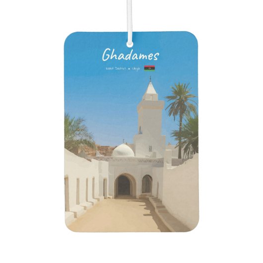 Ghadames, Libyen - Weiße Moschee Autolufterfrischer (Vorderseite)