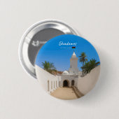 Ghadames, Libyen - Weiße Moschee Button (Vorne & Hinten)
