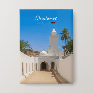 Ghadames, Libyen - Weiße Moschee Button