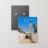 Ghadames, Libyen - Weiße Moschee Button (Vorderseite/Rückseite)