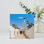 Ghadames, Libyen - Weiße Moschee Einladung (Stehend Vorderseite)