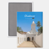 Ghadames, Libyen - Weiße Moschee Flach Magnet (Vorderseite/Rückseite)
